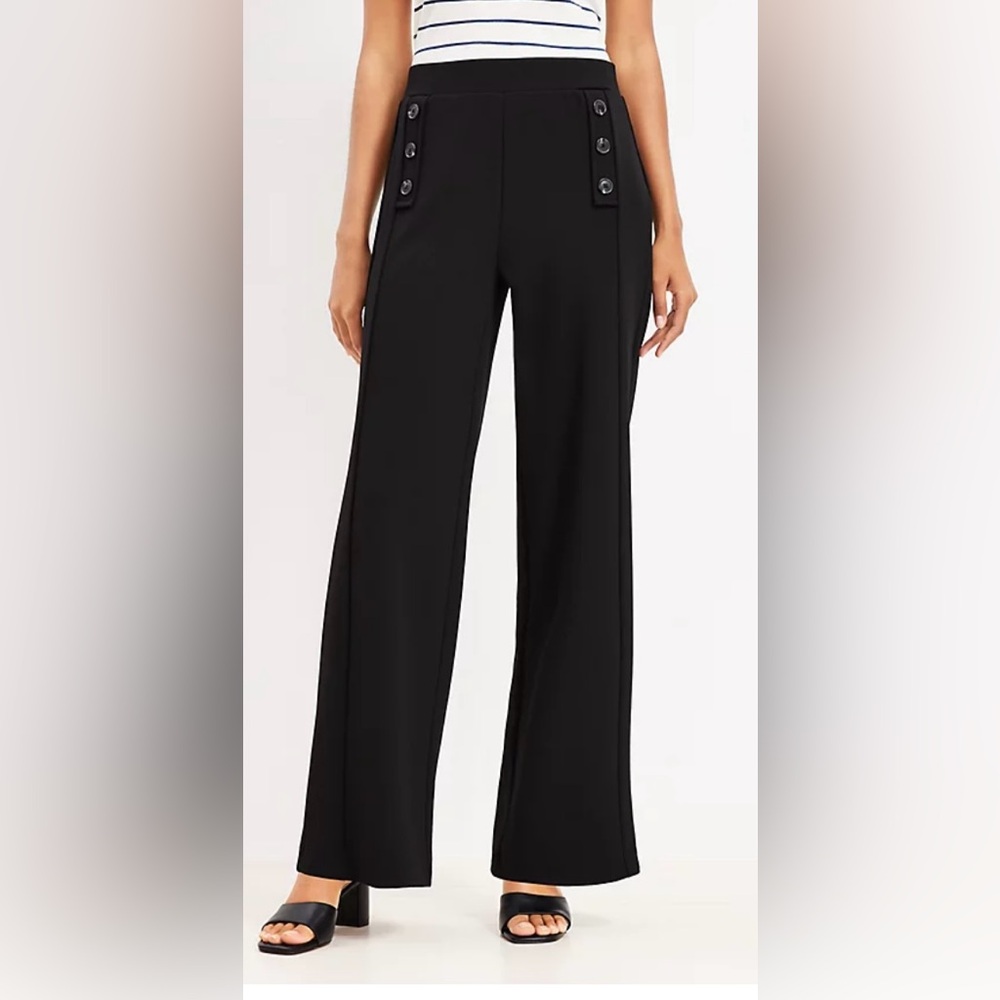 Loft Tall Mariner Wide Leg Pants in Crepe